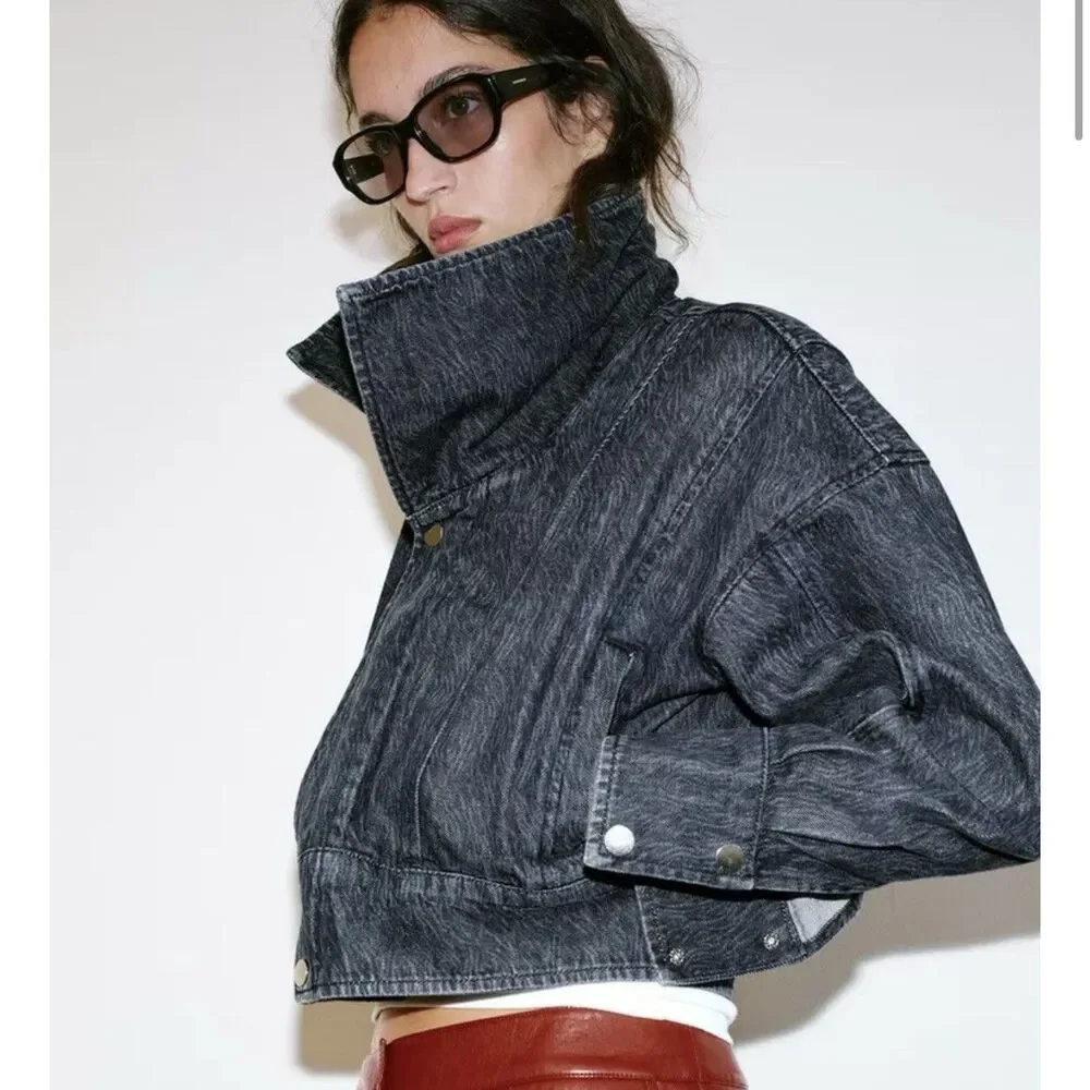 NWT Zara Z1975 Cropped Denim Jacket